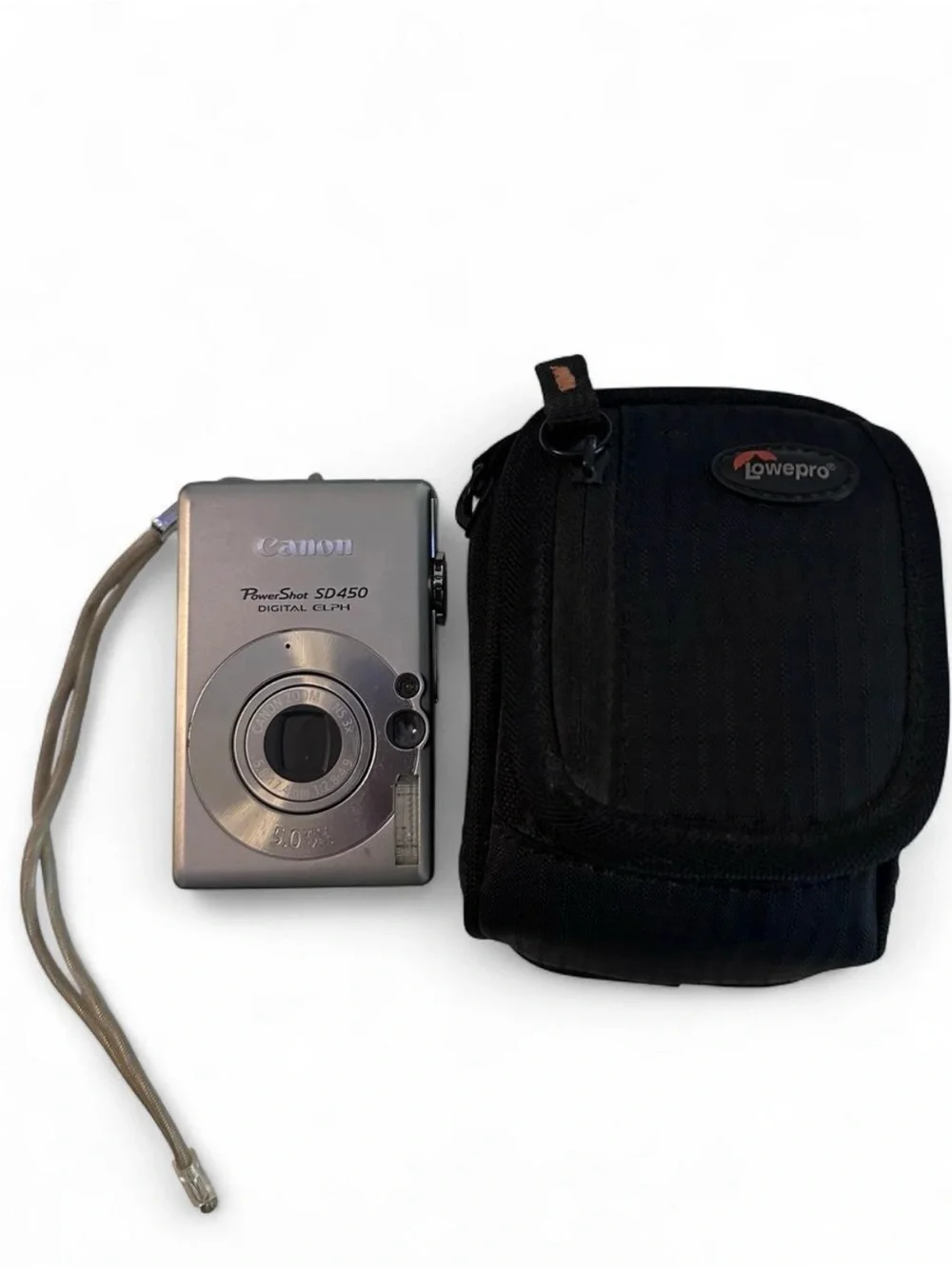 Canon Silver Point-and-Shoot Camera with Black Carry Case